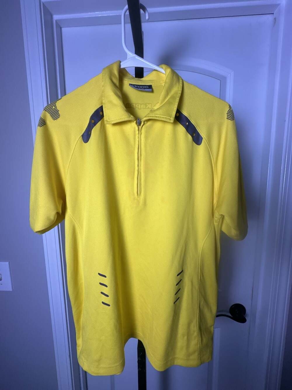 Kappa Men's Performance Quarter-Zip Athletic Polo Shirt Yellow#643